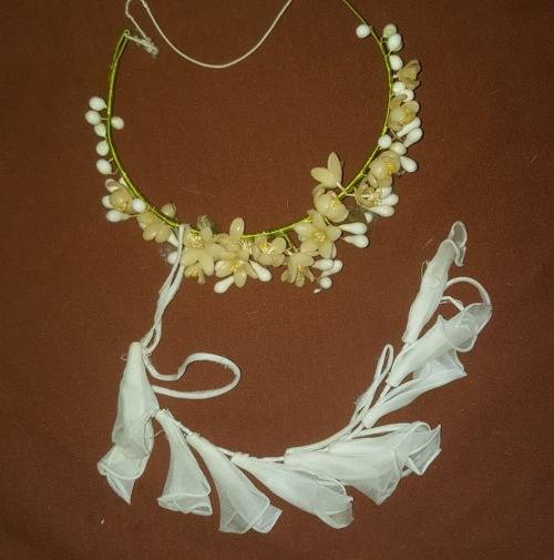 vintage wedding headband and ring band