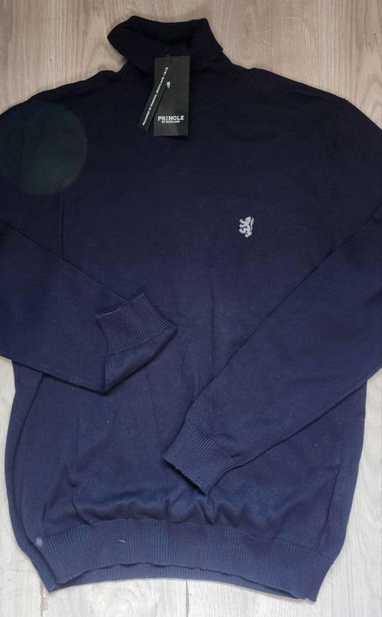 Original PRINGLE of Scotland Jersey M Knitwear 7/FLPOM - Large (Retail R1899) Navy