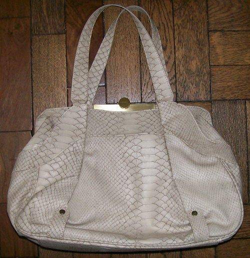 Luxurious, versatile off- white mock- croc Fiorelli handbag