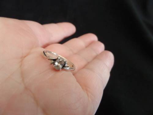 Silver 925 Ring (White Stone)2.2 grams Dim 18mm  Clearly marked