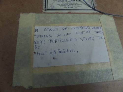 Helen Sebidi Oil on Board (Artwork 30cm x 48 cm) Frame 38cm x 56cm