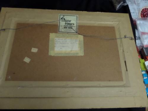 Helen Sebidi Oil on Board (Artwork 30cm x 48 cm) Frame 38cm x 56cm