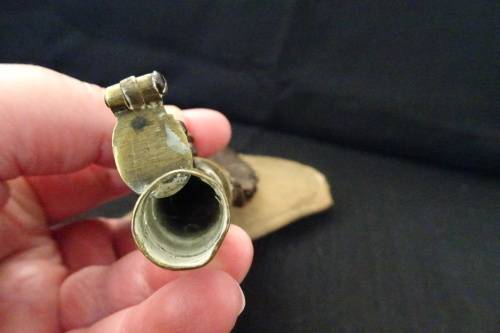 Boer War Period Gun Powder Holder(Brass and Leather)and Musket Bullet Holder