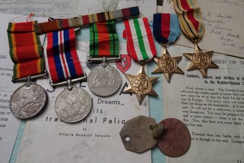 Set of WW2 Medals awarded to 108183 C.V. Smith and Lots of War Memorabilia Included