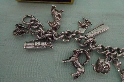 Stunning Bulky 925 Sterling Silver Bracelet with 15 Stunning Silver Lucky Charms - 78.2 grams