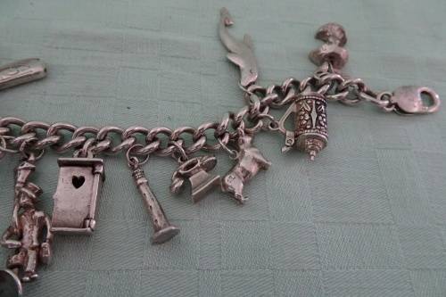 Stunning Bulky 925 Sterling Silver Bracelet with 15 Stunning Silver Lucky Charms - 78.2 grams