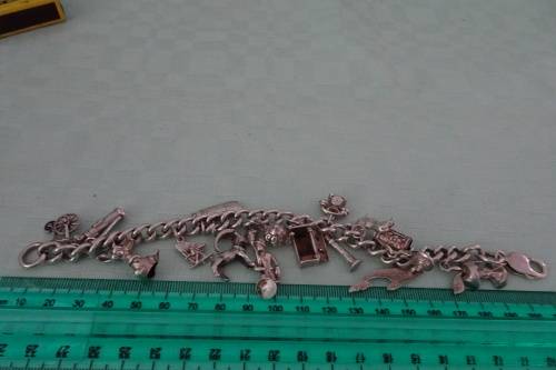 Stunning Bulky 925 Sterling Silver Bracelet with 15 Stunning Silver Lucky Charms - 78.2 grams