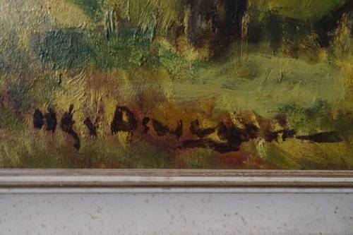 S.A. Artist H.G van Aswegen - Very Big Oil on Board - African Country Scene
