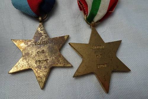 Set of WW 2 Medals awarded to 544164  A.C. Stone