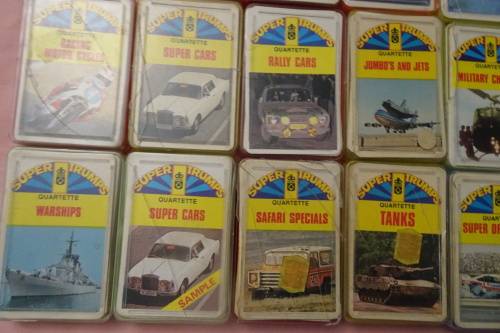Big Collection of 17 Super Trumps Quartette Gaming Cards made in West Germany