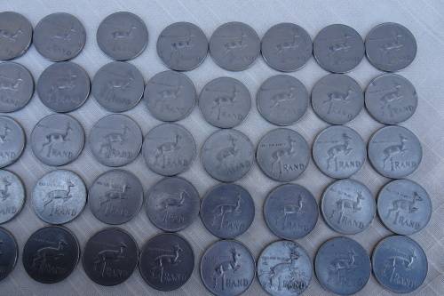 50 X 1977 Republic of South Africa One Rand Coins