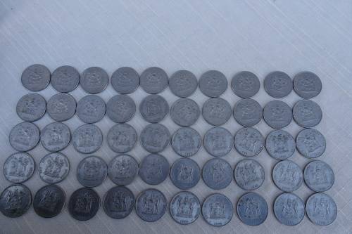 50 X 1977 Republic of South Africa One Rand Coins