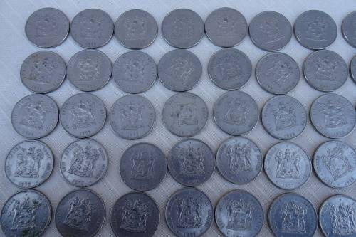 50 X 1977 Republic of South Africa One Rand Coins