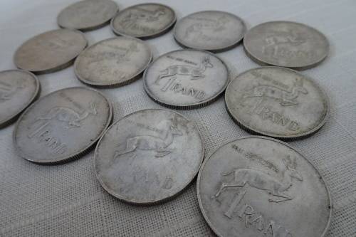 12  X 1967 Silver Republic of South Africa One Rand Coins (BID PER COIN)