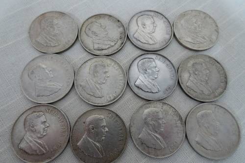 12  X 1967 Silver Republic of South Africa One Rand Coins (BID PER COIN)