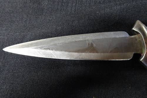 Vintage Columbian JinLang Making Knife Stainless Steel Blade Cloth Scabbard Bone Handle