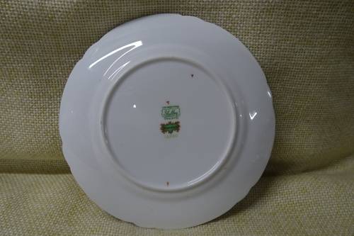 Shelley Sheraton Green Floral Demitasse Bone China Cup, Saucer and Small Cake Plate #13290