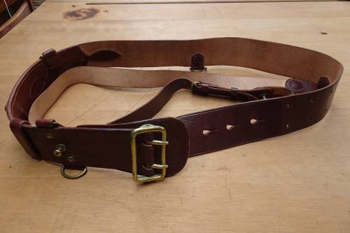 Stunning Vintage South African Defence Force Officers Sam Browne Belt and Cross-Strap Stamped 1941