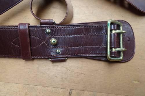 Stunning Vintage South African Defence Force Officers Sam Browne Belt and Cross-Strap Stamped 1941