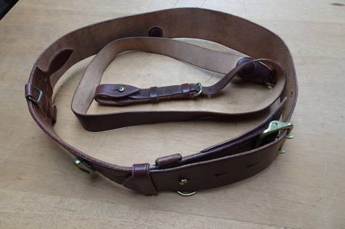Stunning Vintage South African Defence Force Officers Sam Browne Belt and Cross-Strap Stamped 1941