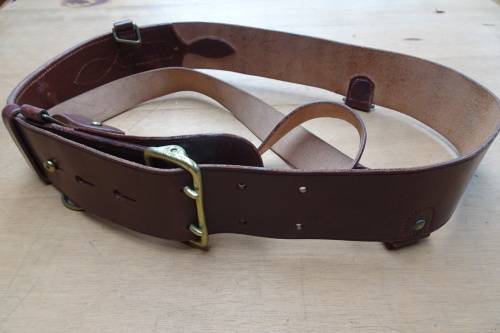 Stunning Vintage South African Defence Force Officers Sam Browne Belt and Cross-Strap Stamped 1941