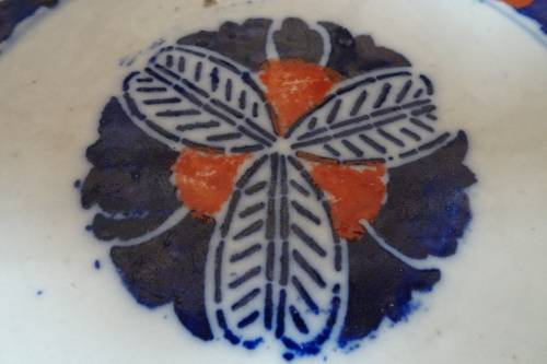 Stunning Antique Handpainted Japanese Large Scalloped Serving Imari Bowl From Meiji Era.
