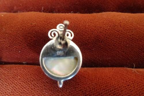 Beautiful Sterling Silver Stud Earrings Marbe Pearls and Scroll Detail 4.9 g Diameter 12 mm