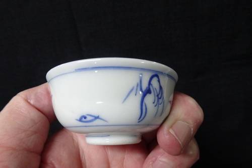 Beautiful Handpainted Japanese Pottery Set Small Jar With Lid, Five Small Bowls and One Small Saucer