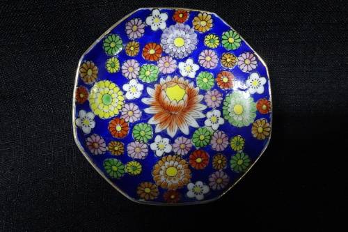 Beautiful Handpainted Japanese Pottery Set Small Jar With Lid, Five Small Bowls and One Small Saucer