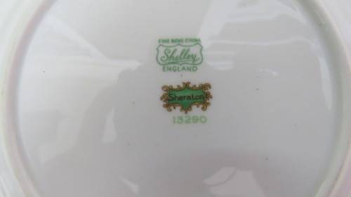 Pretty Vintage Shelly Fine Bone China Teacup, Saucer, Small Cake Plate #13290. Made in England.