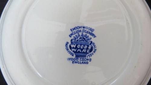 Vintage Enoch Woods Blue and White English Scenery Woods Ware Bowl