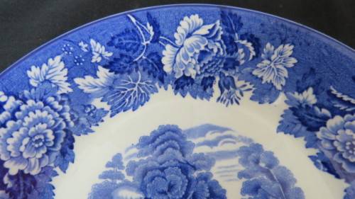 Vintage Enoch Woods Blue and White English Scenery Woods Ware Bowl