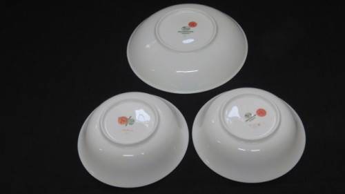 Vintage Hutschenreuther Cobalt Blue White/Gold `Olivia` Coffee Set/Three Bowls. See Description.
