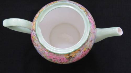 Beautiful Vintage Shelley Fine Bone China Chintz `Rock Garden` Pattern Teapot C. 1950