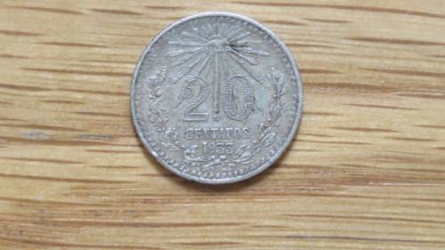 Mexico 1933 Silver Twenty Centavos Coin 3.3g