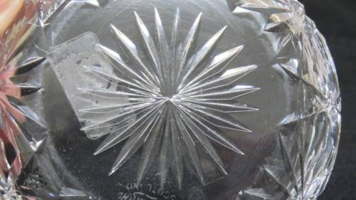 Pretty Vintage Edinburgh Scotland Small Cut Crystal Glass Trinket Bowl D: 9,7 cm H: 3 cm