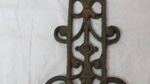 Beautiful Vintage Cast Iron Cross 51 x 33 cm