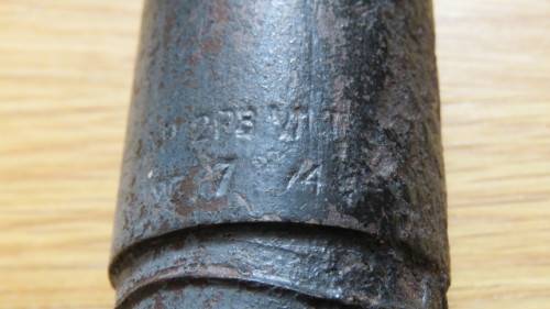 Vintage WWII Large Iron Bullet With Numbers Measurements: 13,5 x 4 cm