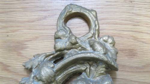 Superb Antique Heavy Cast Brass Fox Hunt Doorstop COURIER ONLY H: 30 cm