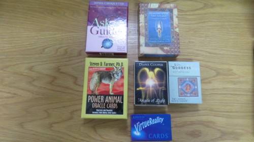 Collection of Six Boxes of Various Oracle/Tarot Cards. Details in Description.