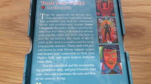 Boxed 52-Card Deck With Guidebook `Trust Your Vibes` Oracle Cards by Sonia Choquette