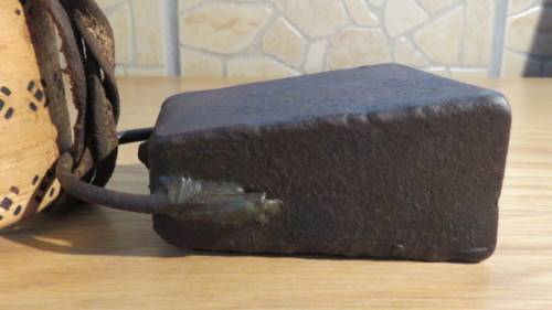 Interesting Vintage Iron Goat Bell With Decorative Wooden Collar 18 x 12 cm
