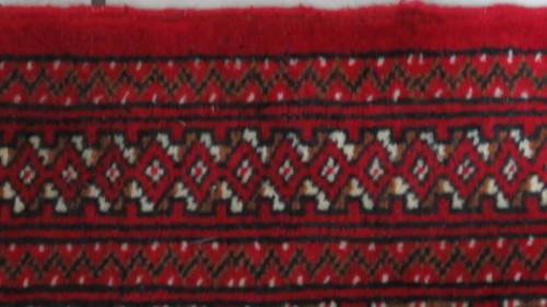 Beautiful Turkaman Geometric Pattern Red Rug 101 x 51,5 cm