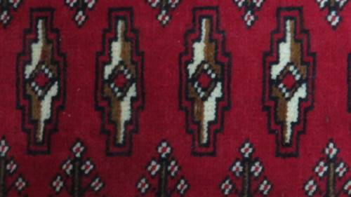 Beautiful Turkaman Geometric Pattern Red Rug 101 x 51,5 cm