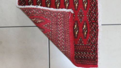 Beautiful Turkaman Geometric Pattern Red Rug 101 x 51,5 cm