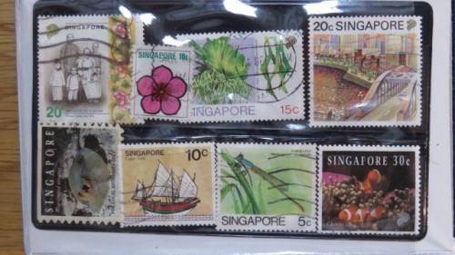 Singapore and Malaysia Uncirculated Coin and Stamp Set in Plastic Wallet Details in Description