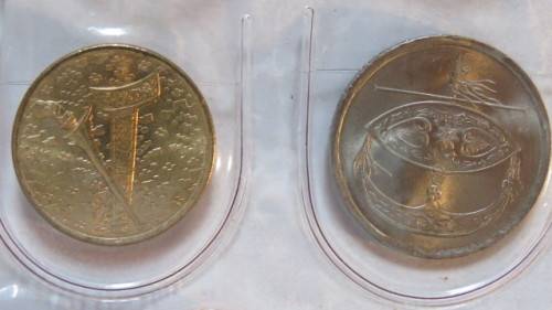 Singapore and Malaysia Uncirculated Coin and Stamp Set in Plastic Wallet Details in Description