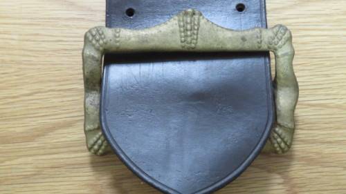 Superb Vintage Genuine Leather Wide Strap/ Belt With Solid Brass Buckle L: 109 cm