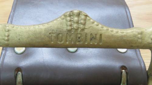 Superb Vintage Genuine Leather Wide Strap/ Belt With Solid Brass Buckle L: 109 cm