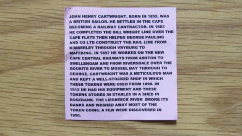 Vintage JH Cartwright Cape Colony One Shilling Token 25.9 mm